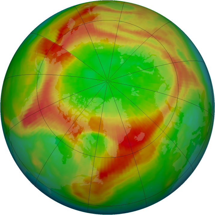 Arctic ozone map for 08 March 1990
